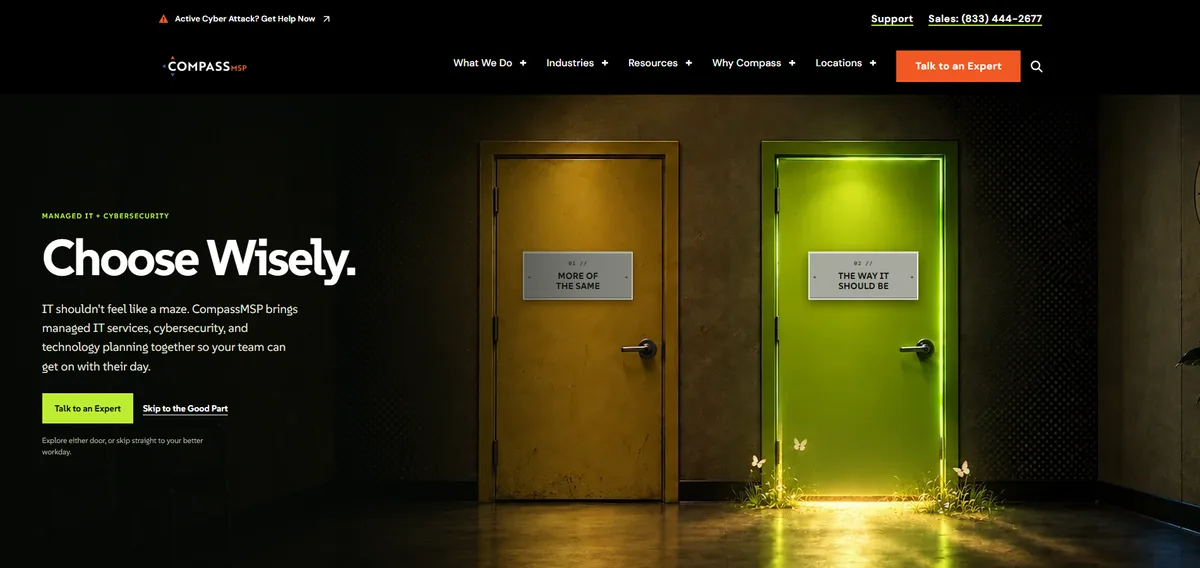 CompassMSP managed IT services Washington homepage