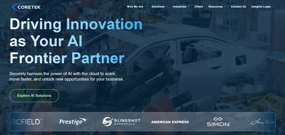 Coretek managed IT services Farmington Hills Michigan homepage