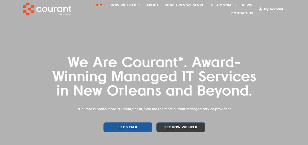 Courant managed IT services New Orleans Louisiana homepage