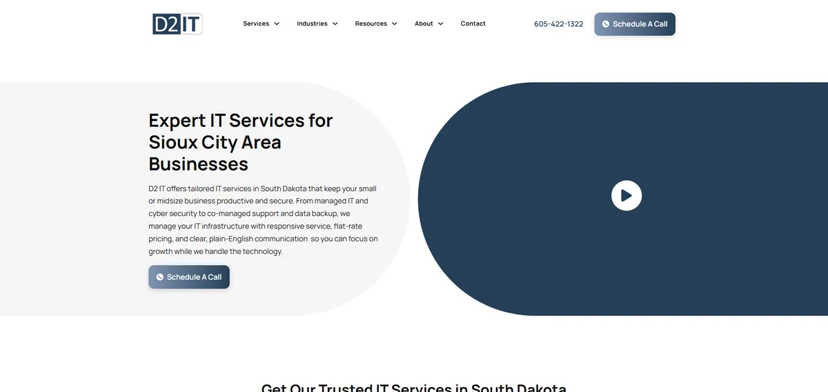 D2 IT managed IT services South Dakota homepage