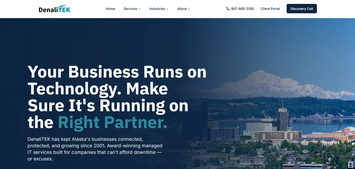 DenaliTEK managed IT services Alaska homepage