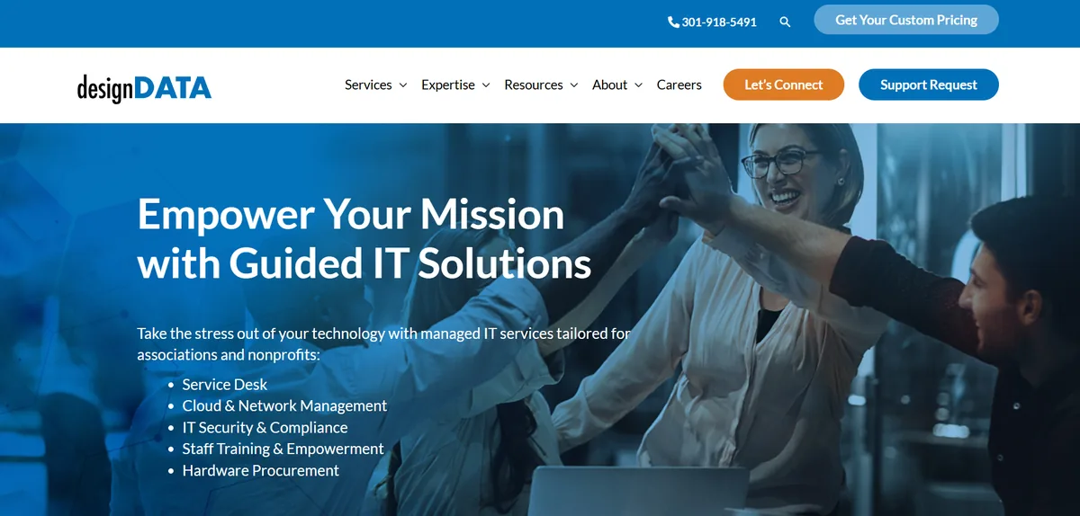 designDATA managed IT provider in Gaithersburg Maryland homepage