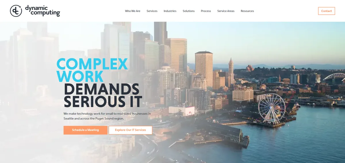 Dynamic Computing managed IT services Washington homepage