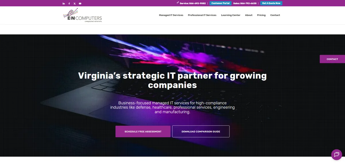 E-N Computers managed IT services Virginia homepage