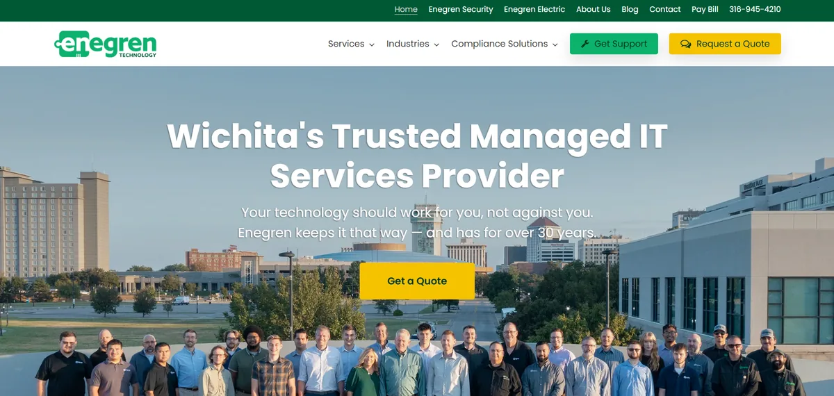 Enegren Technology managed IT services in Wichita, Kansas. Homepage