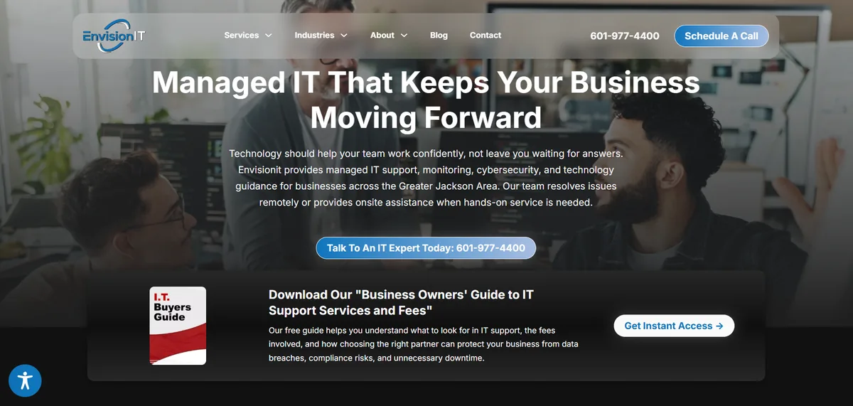 EnvisionIT of MS managed IT services website homepage