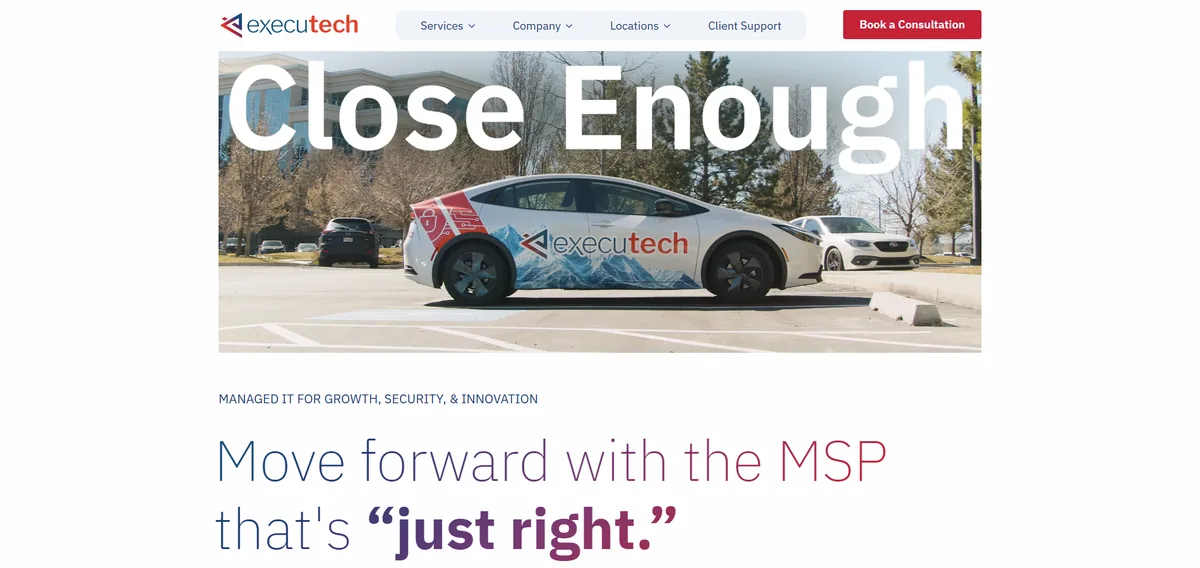 Executech managed IT services Utah homepage
