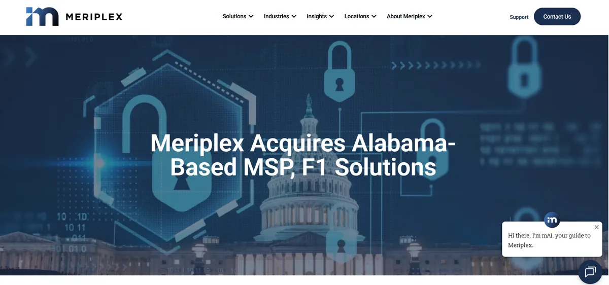 F1 Solutions Meriplex managed IT services Huntsville Alabama