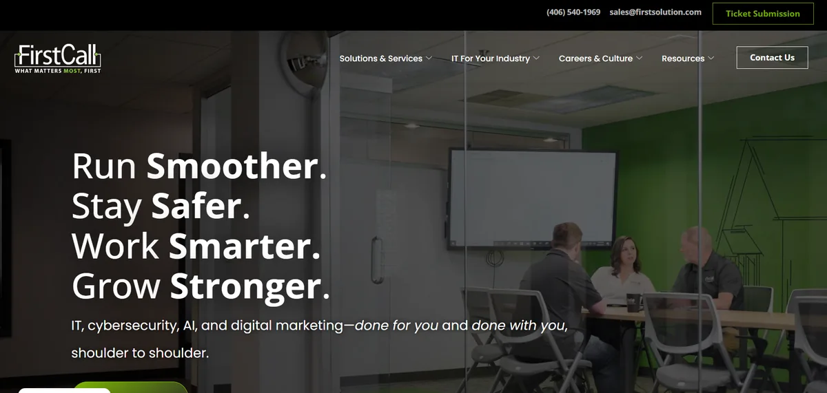 First Call Computer Solutions managed IT services website homepage
