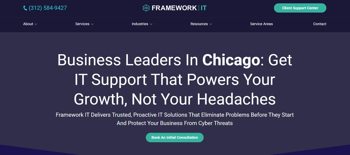 Framework IT managed IT services Chicago Illinois homepage