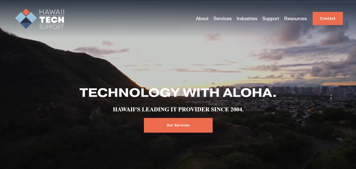 Hawaii Tech Support managed IT services Honolulu Hawaii homepage