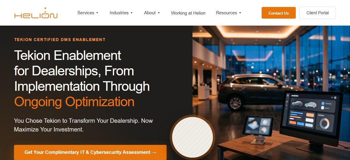 Helion Technologies Tekion enablement for dealerships page