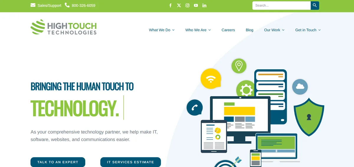 High Touch Technologies managed IT services in Wichita, Kansas. Homepage