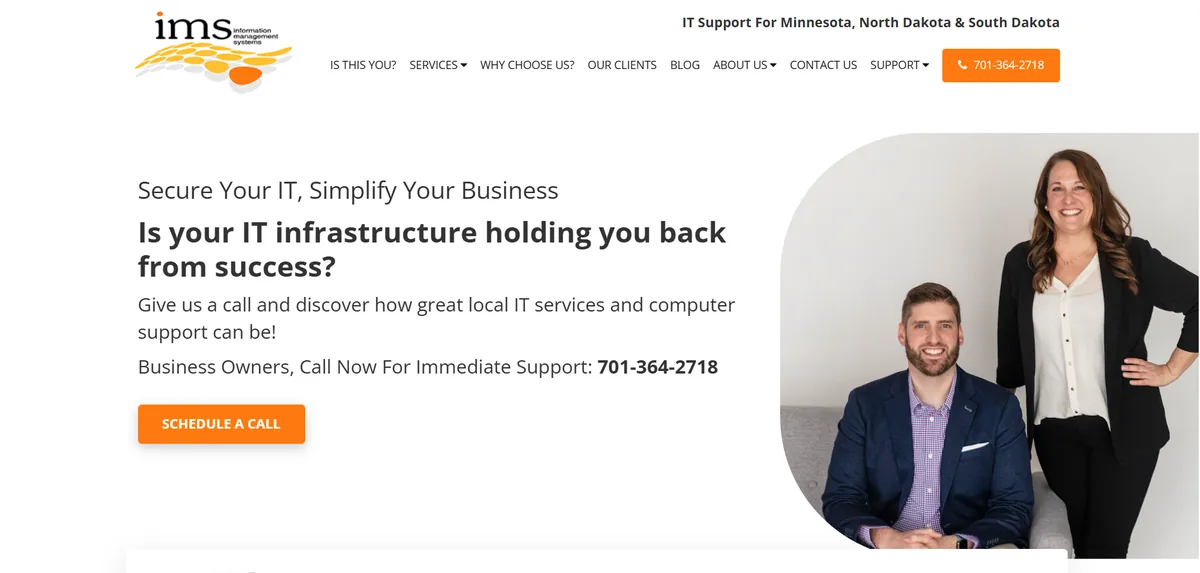 Information Management Systems managed IT services website homepage