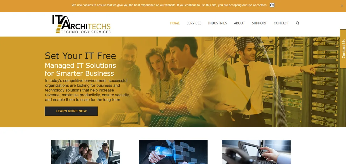 IT Architechs managed IT services website homepage