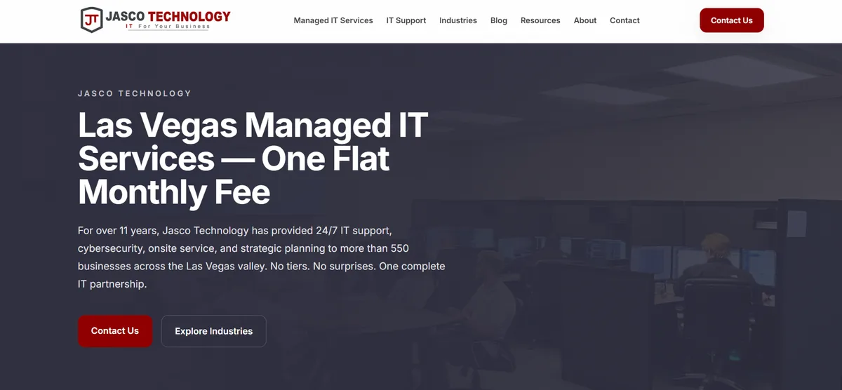 Jasco Technology managed IT services website homepage