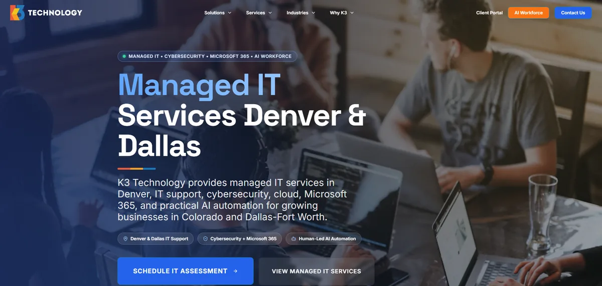 K3 Technology managed IT services Colorado homepage