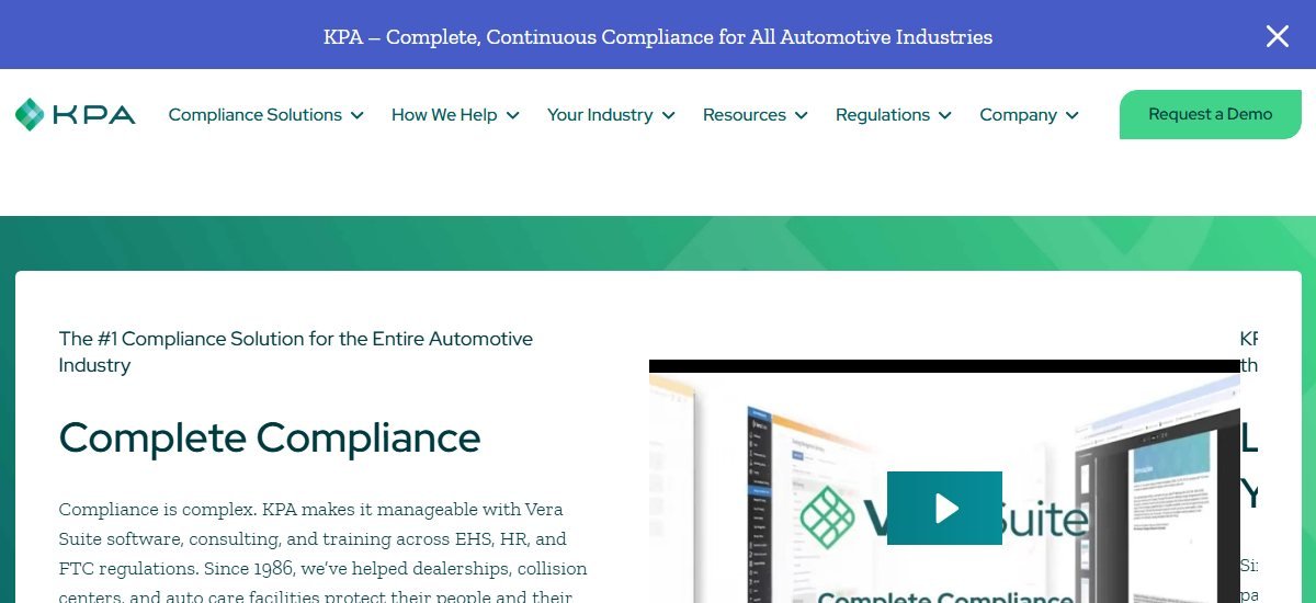 KPA complete compliance for the automotive industry homepage