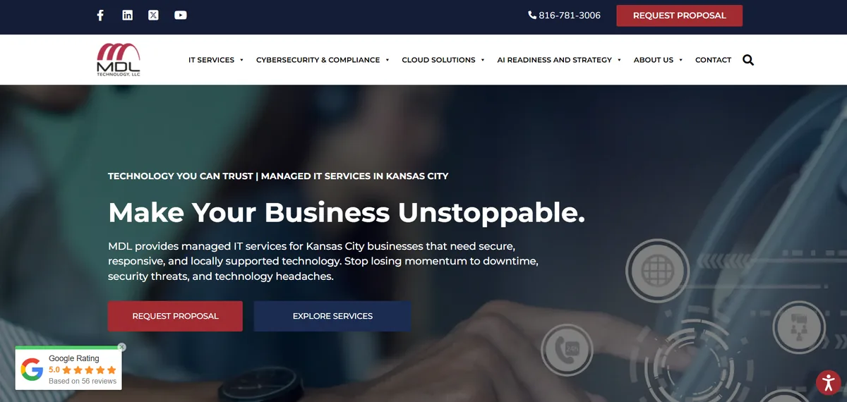 MDL Technology managed IT services website homepage