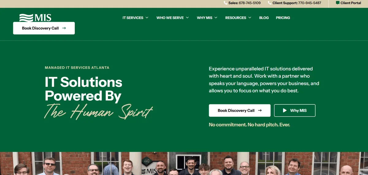 MIS Solutions managed IT services in Suwanee Georgia homepage