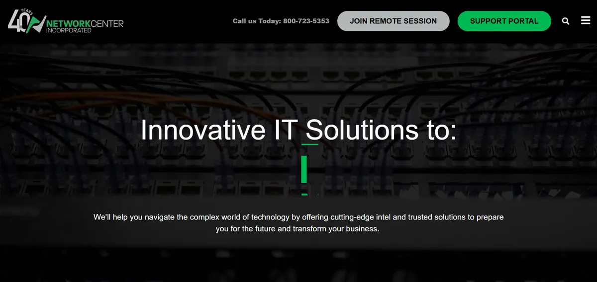 Network Center, Inc. managed IT services website homepage