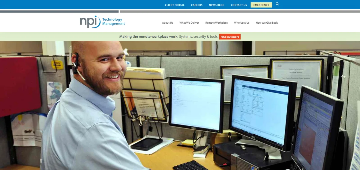 NPI Technology Management managed IT services Vermont homepage