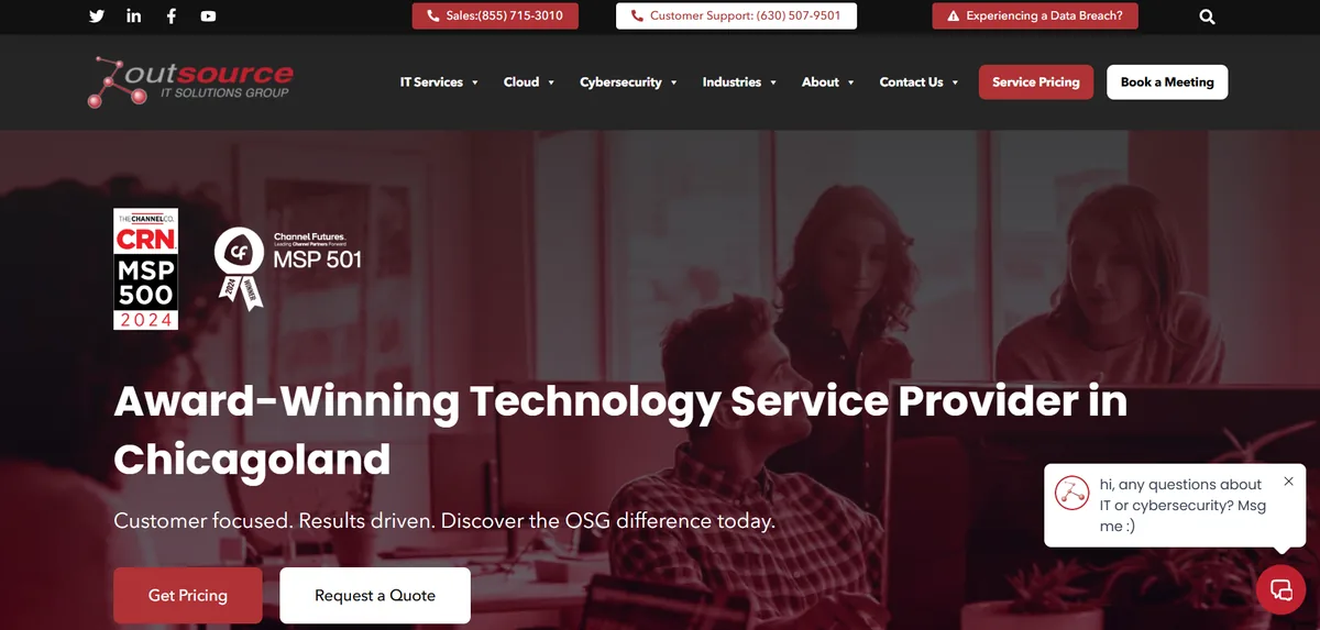 Outsource Solutions Group managed IT services Naperville Illinois homepage