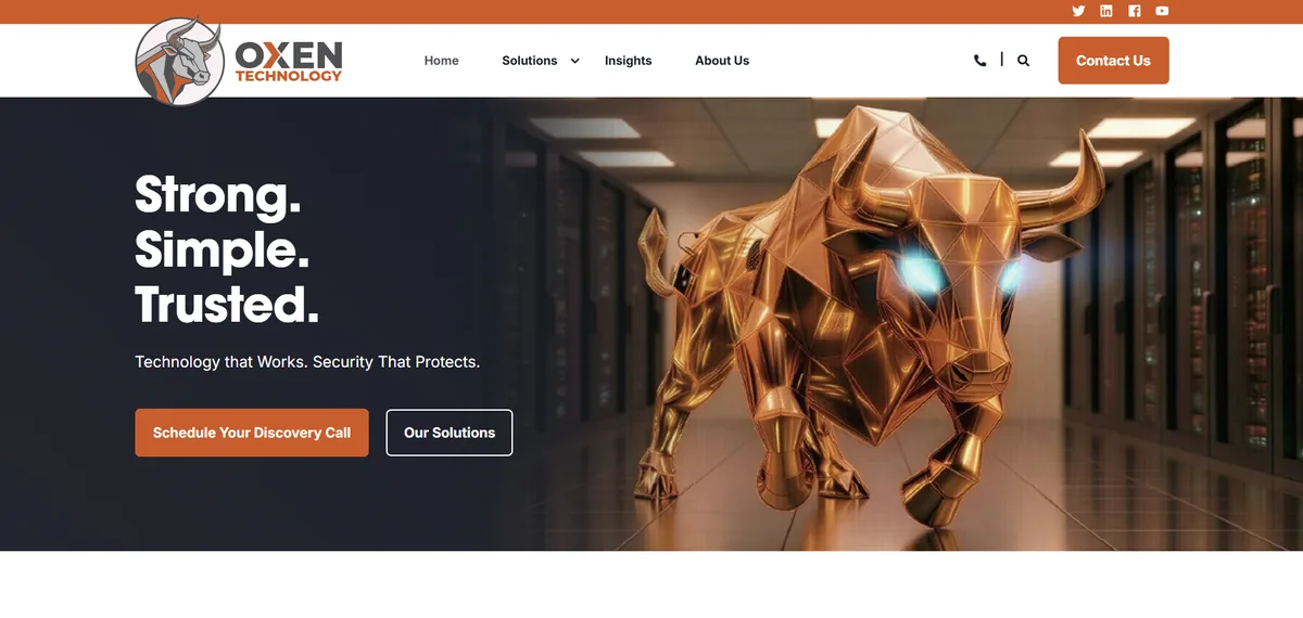 OXEN Technology managed IT services Harlan Iowa homepage