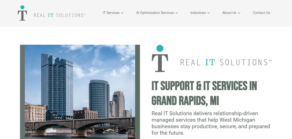 Real IT Solutions managed IT services Grand Rapids Michigan homepage
