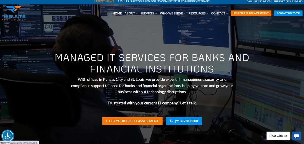 RESULTS Technology managed IT services website homepage