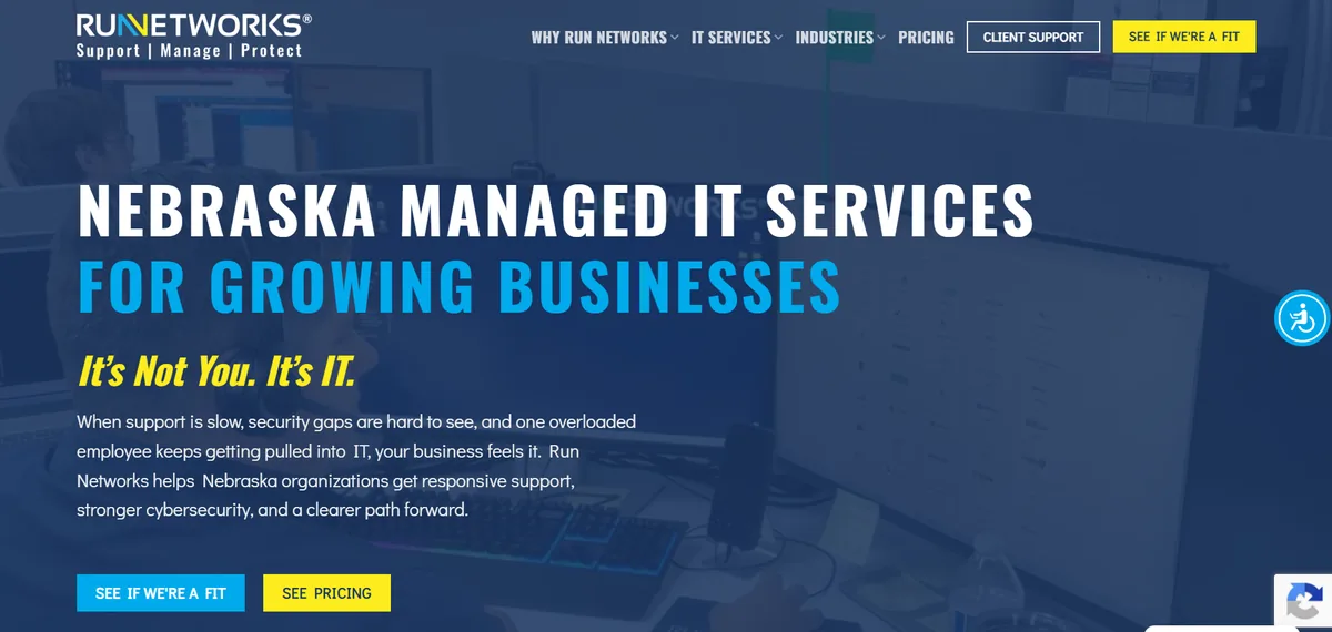 Run Networks managed IT services website homepage