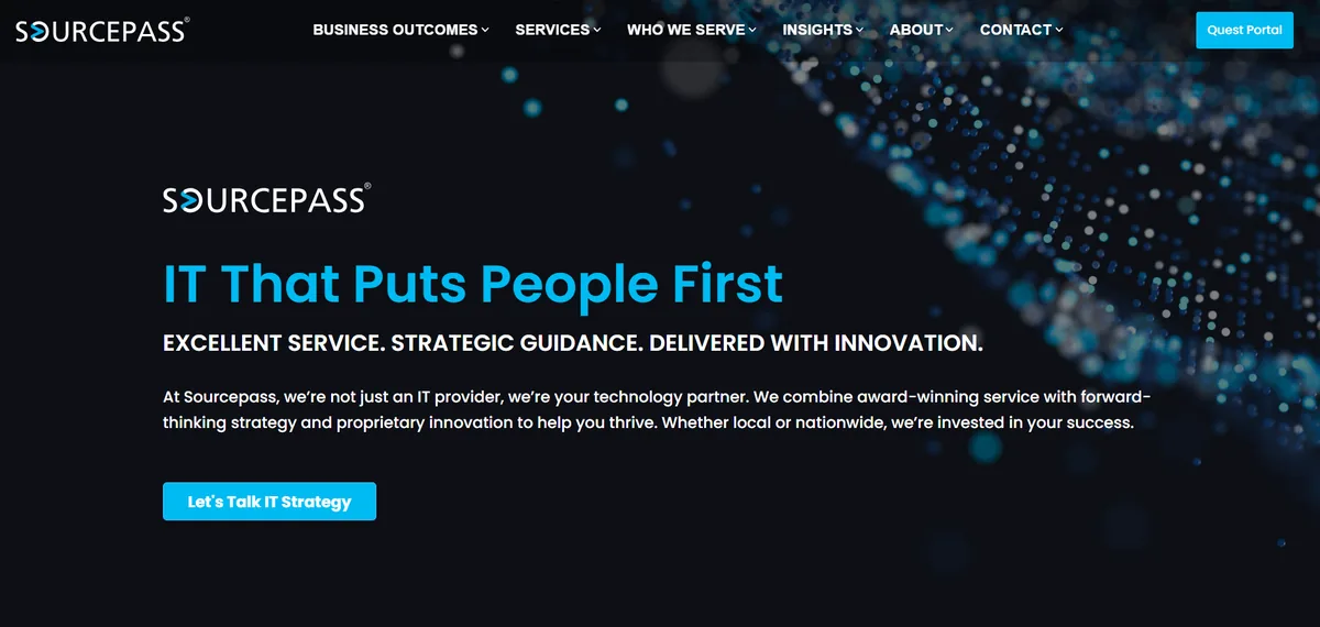 Sourcepass managed IT services Wilmington Delaware homepage