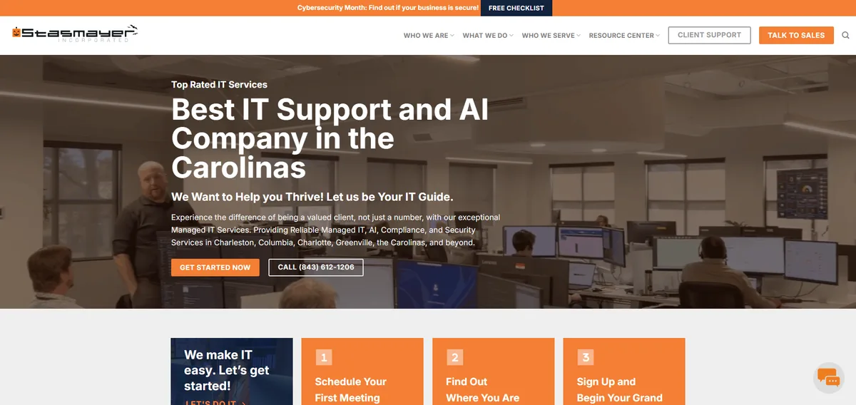 Stasmayer managed IT and cybersecurity services North Charleston South Carolina homepage
