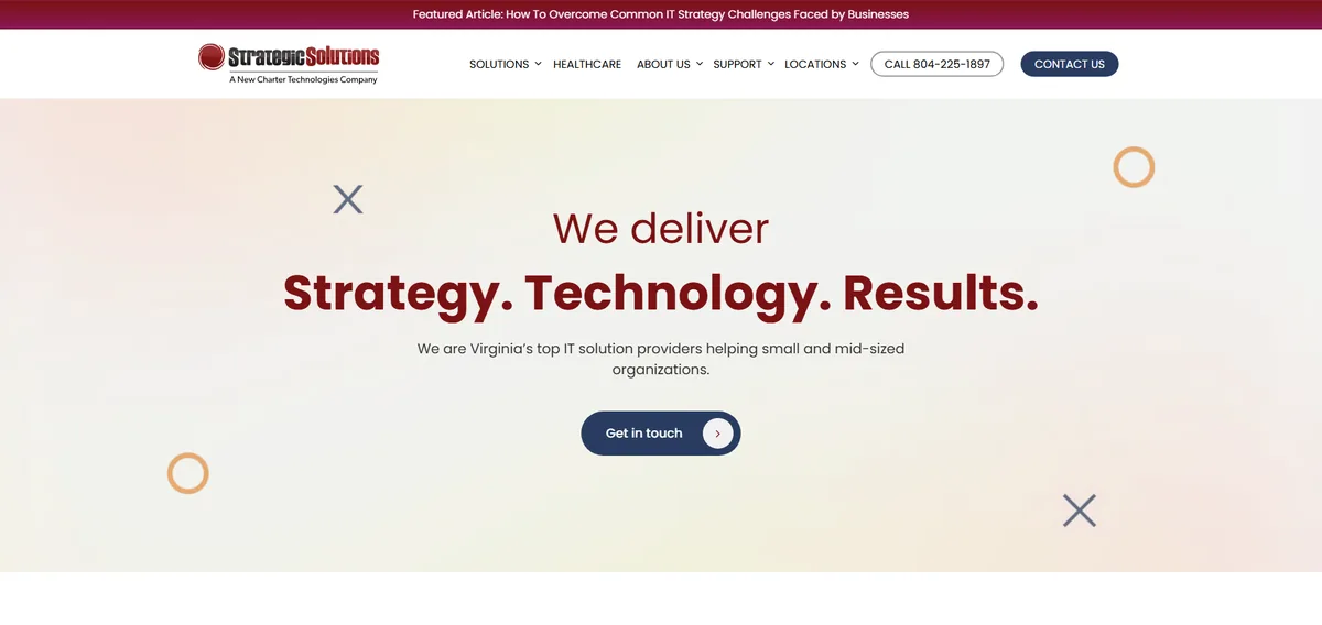 Strategic Solutions of Virginia managed IT services Virginia homepage