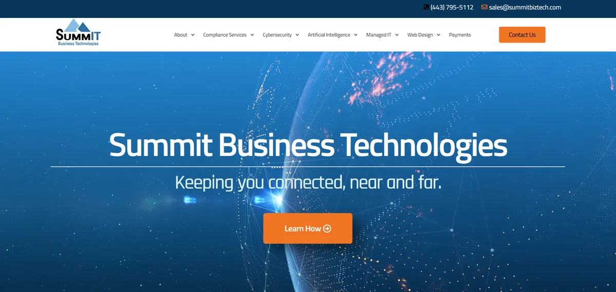 Summit Business Technologies CMMC specialist in Millersville Maryland homepage