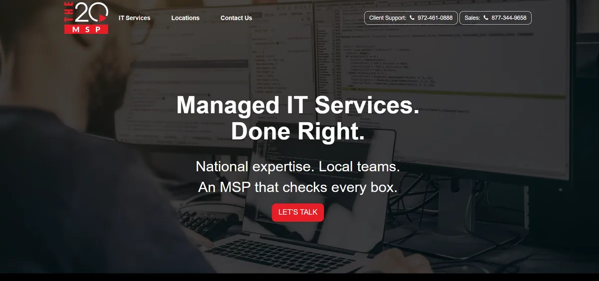 The 20 MSP managed IT services Birmingham Alabama homepage