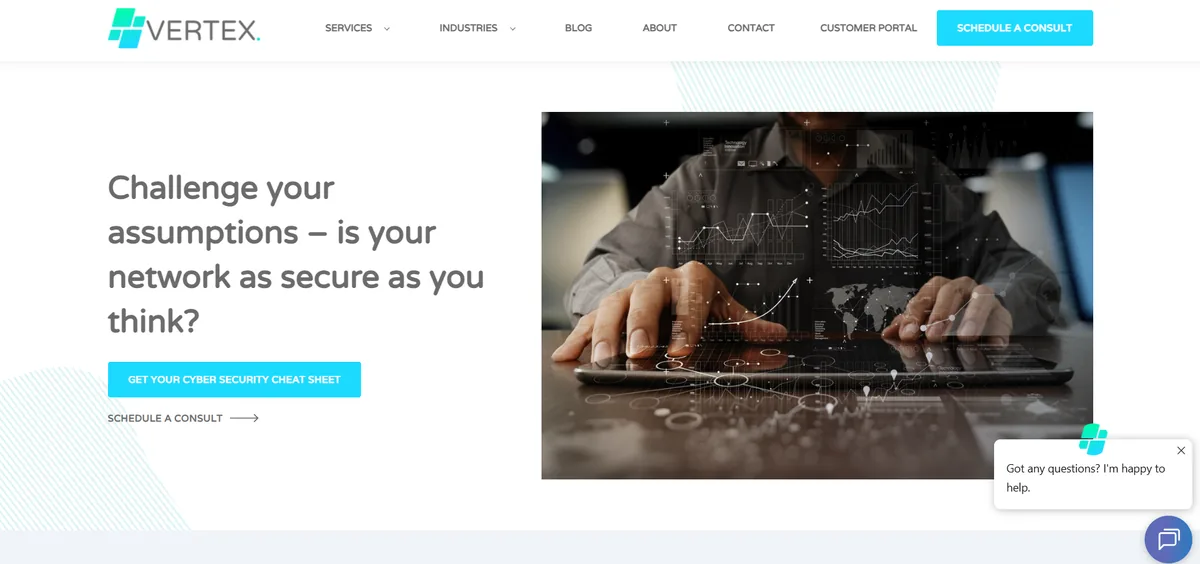 Vertex Consulting Group managed IT services website homepage