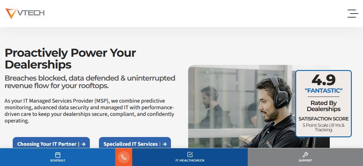 VTech Dealer IT managed IT services homepage