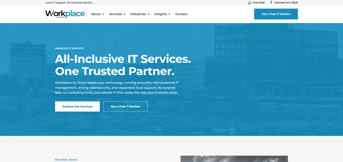 Workplace by Direct managed IT services South Dakota homepage