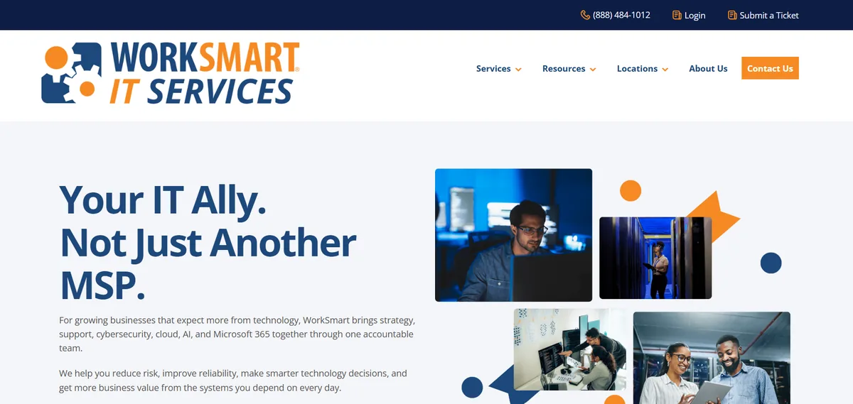 WorkSmart IT Services managed IT services website homepage