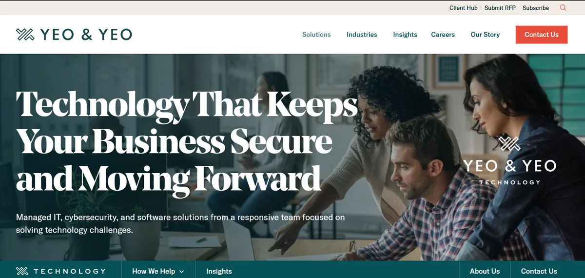 Yeo and Yeo Technology managed IT services Saginaw Michigan homepage